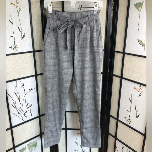 4 for 25$ DYNAMITE | Plaid Sash-Tie Waist Cigarette Trouser Pants. Size XS. - Picture 8 of 8